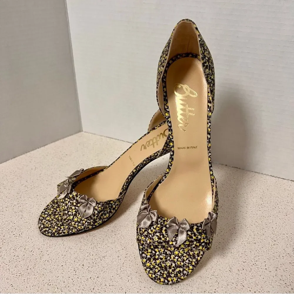 Butter Floral Heels